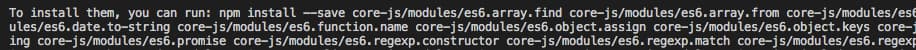 Nuxt「npm run dev」でcore-js/es6のコンパイルエラーが出た時のterminal画像